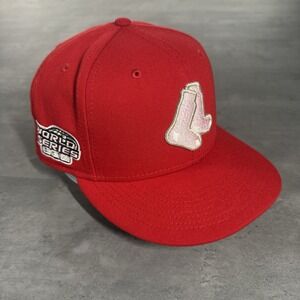 Hat Club Boston Red Sox New Era Cap 7 5/8 Red Pink UV‎ Supreme ASG Patch Fitted
